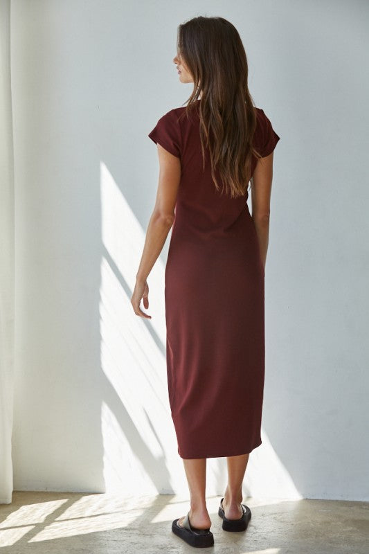 Everyday Midi Dress – Wine