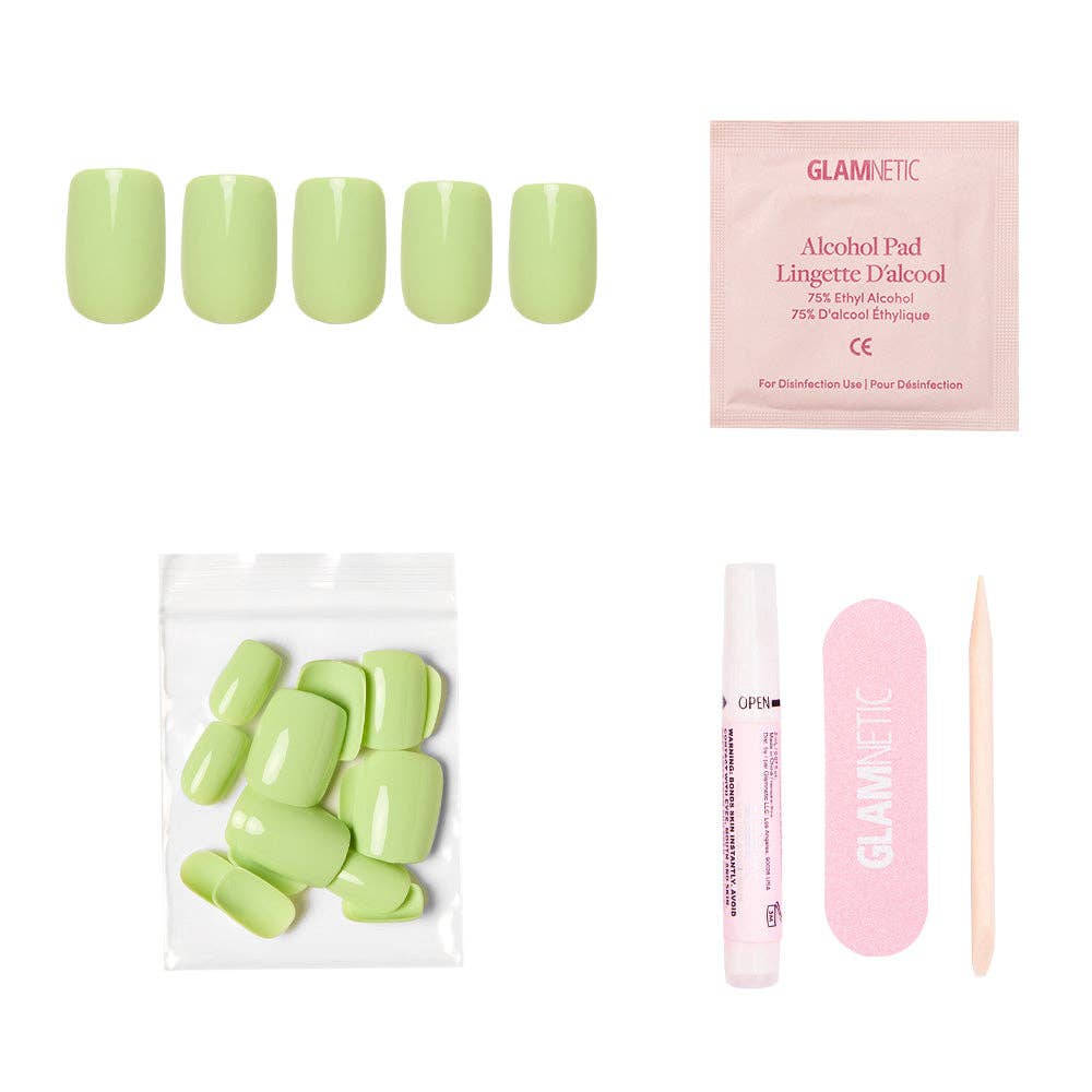 Light Sage Press-On Nails | Pistaschio | Short Squoval Nail