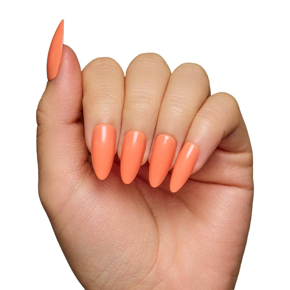 Soft Tangerine Press-On Nails | Medium Almond Solid Nail
