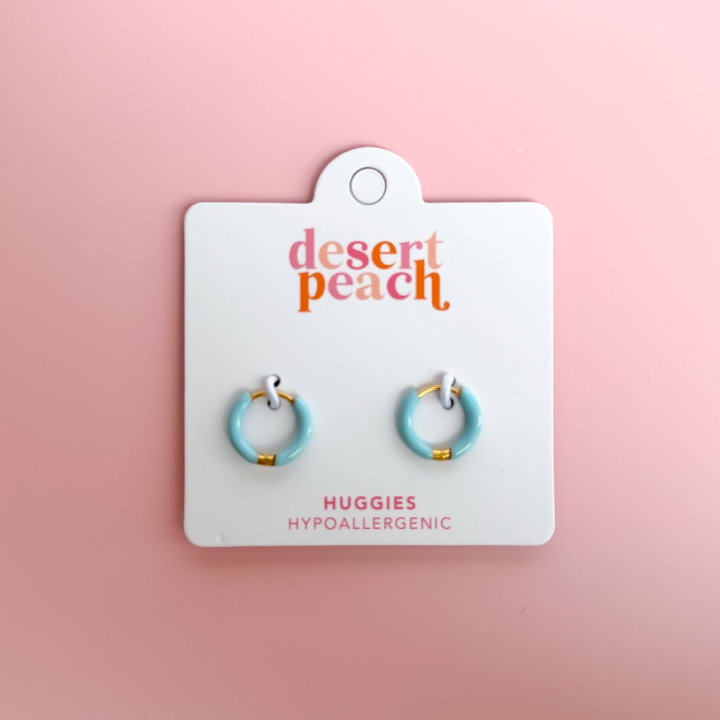 Light Blue Huggie Hoops: 10MM