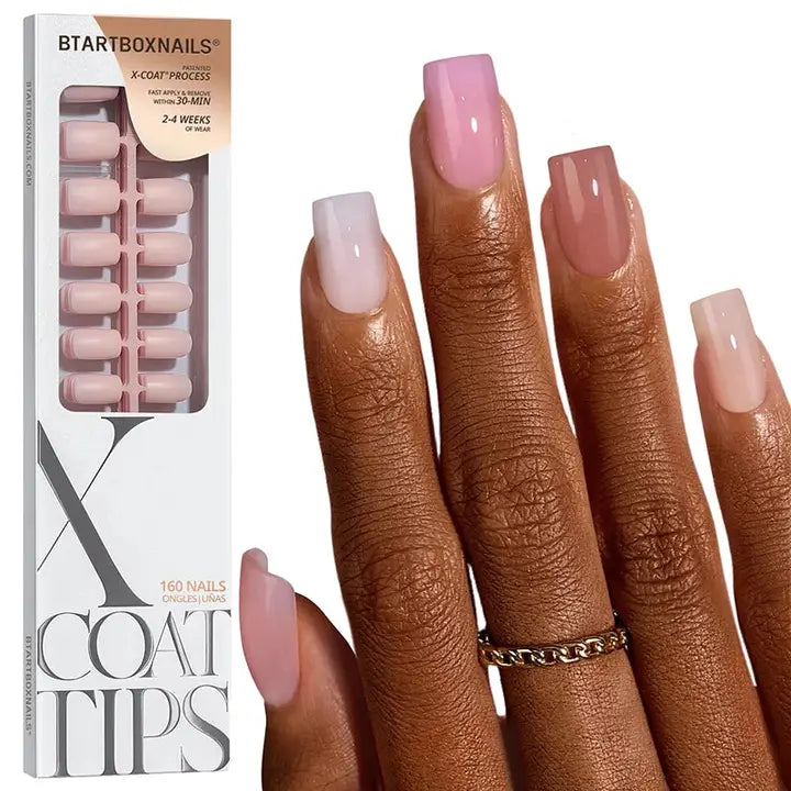 BTArtboxnails Xcoattips Press - On Nails - Bare Series - Square