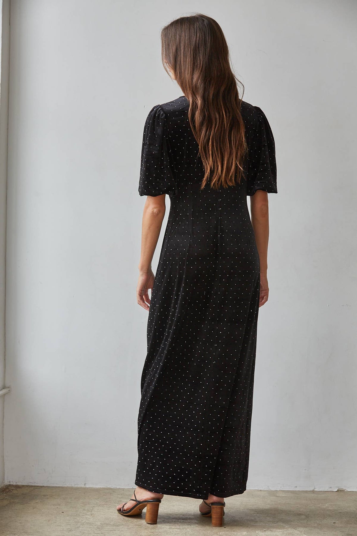 The Midnight Sparkle Velvet Midi Dress