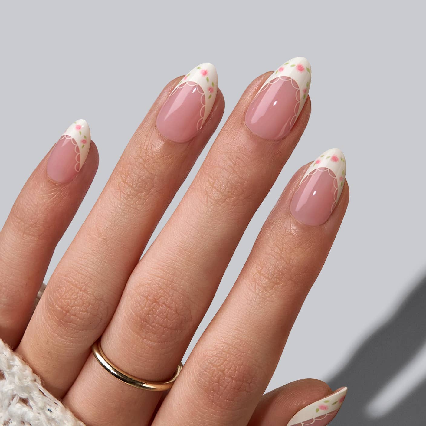 Spring Easter Almond Nails: Sunprint Dress