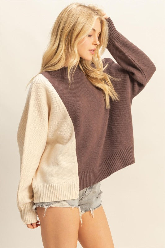 Modern Colorblock Cozy Knit Sweater