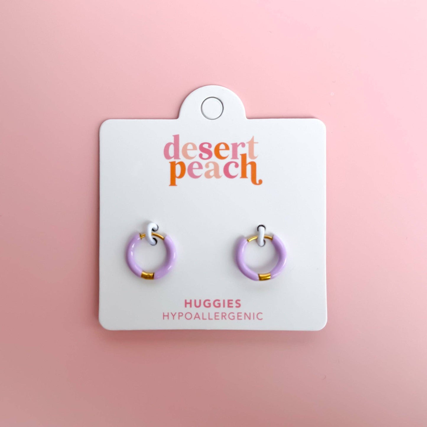 Lavender Huggie Hoops: 10MM