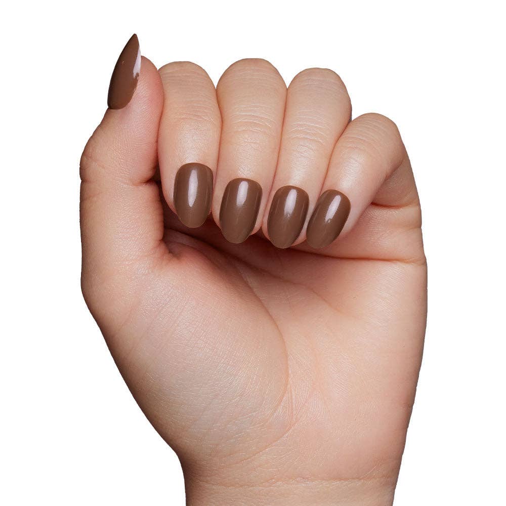 Chocolate Brown Press-On Nails | Fall Solids | Short Oval