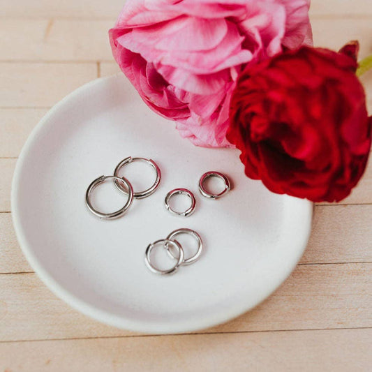 Olivia Essential Hoops: Silver / Small (13 mm)
