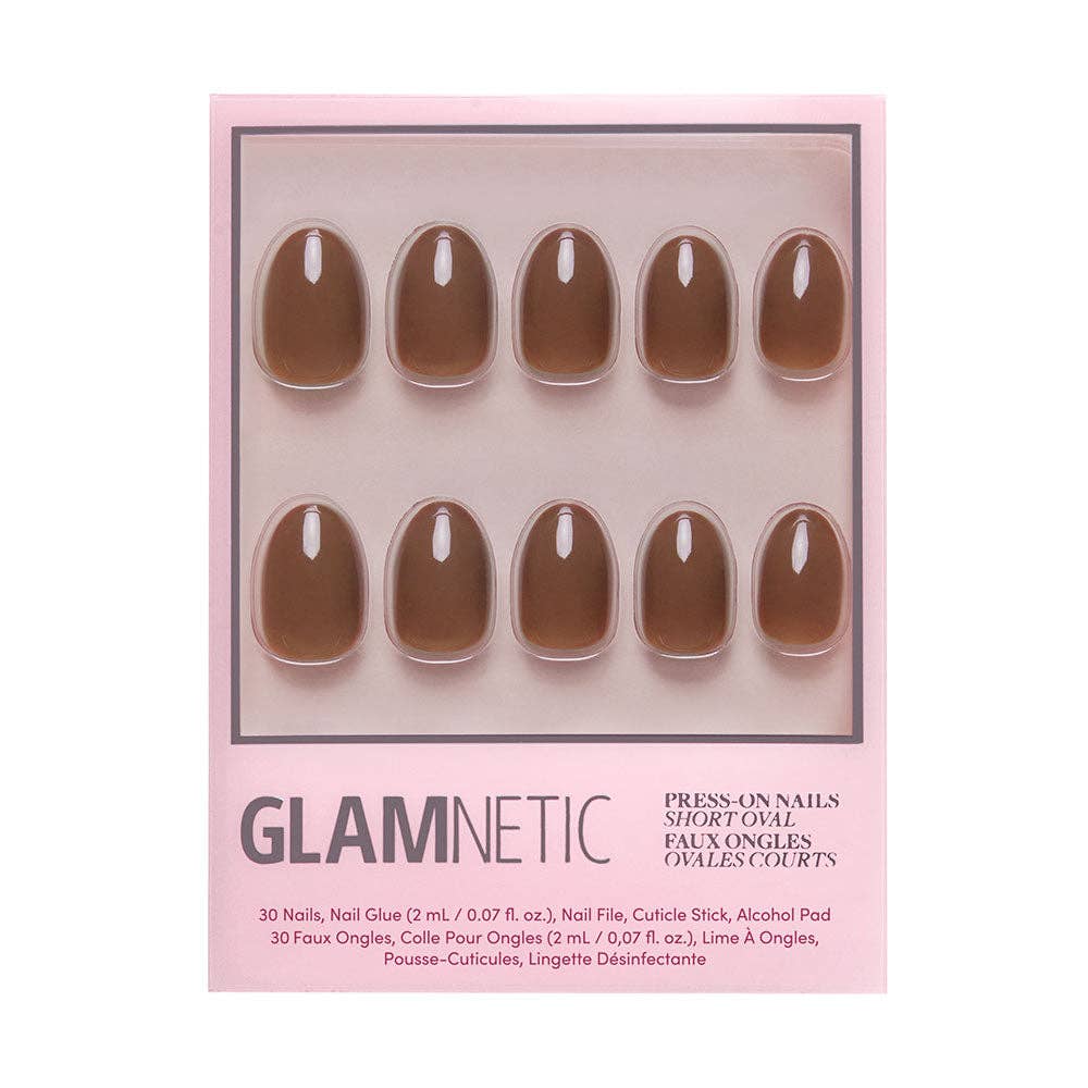 Chocolate Brown Press-On Nails | Fall Solids | Short Oval