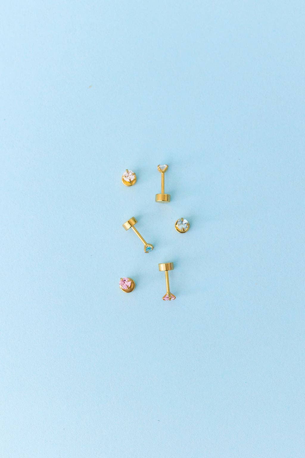 Pink CZ Stud Earrings