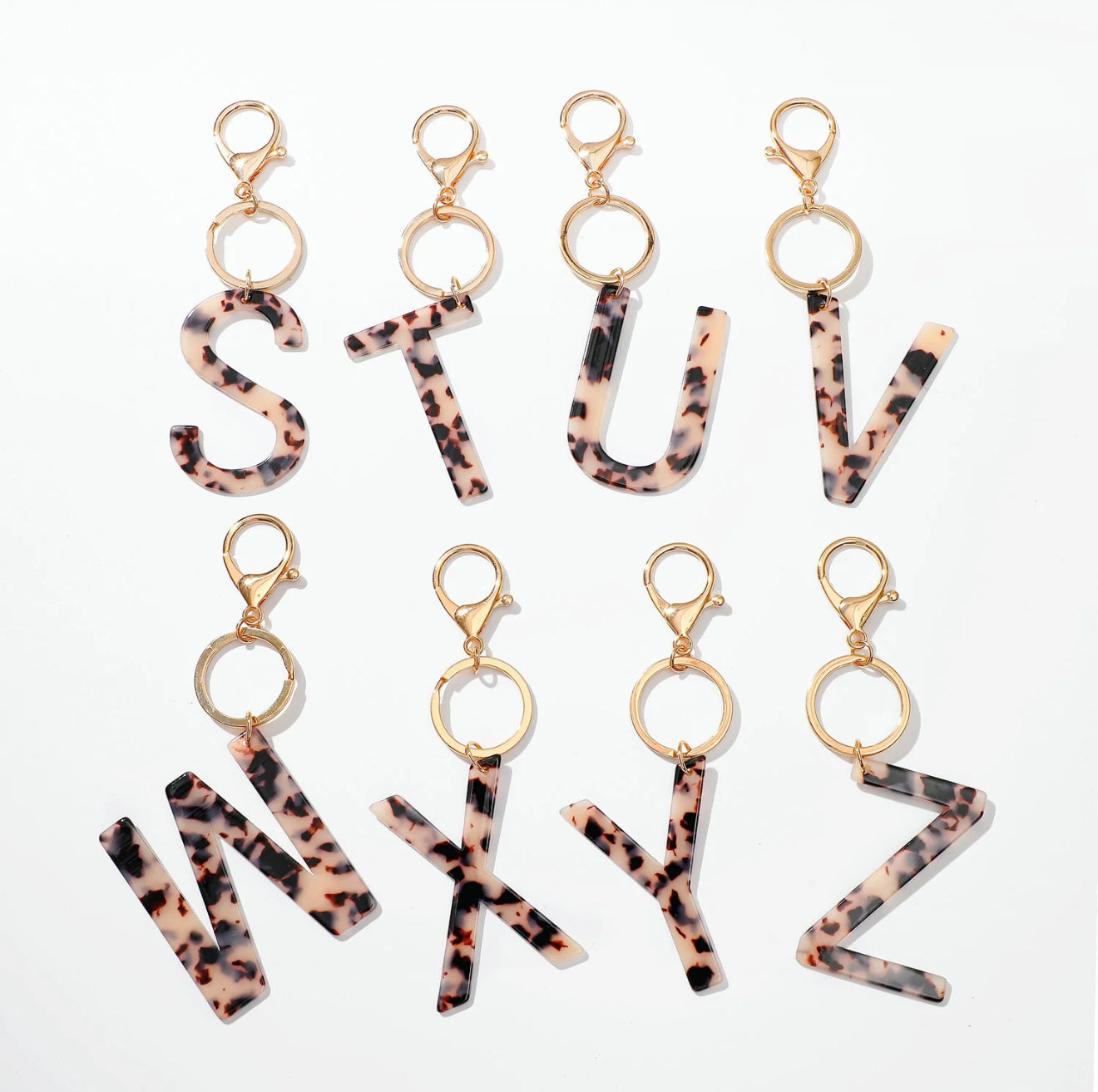 Tortoise Initial Keychain