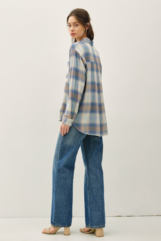 Blue Haze Plaid Button Down