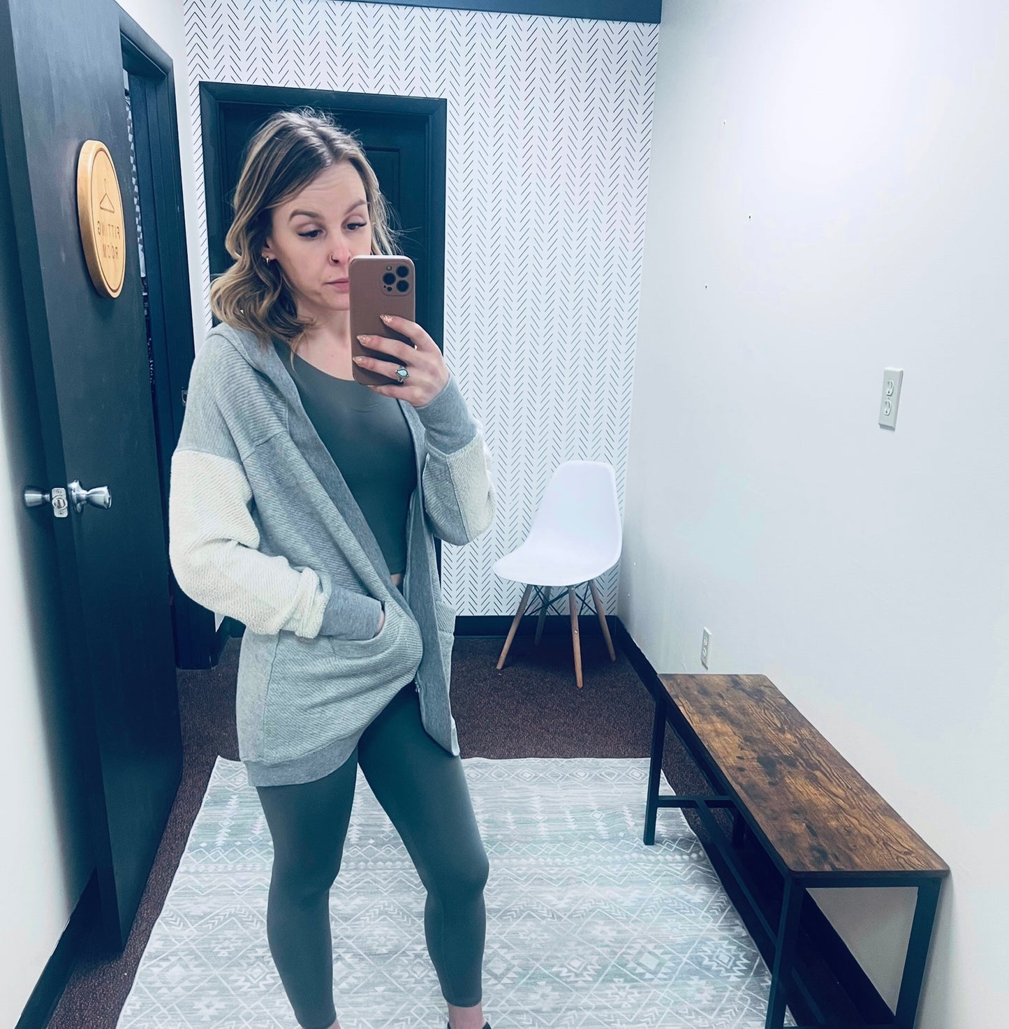 Heather Grey Hooded Cardigan
