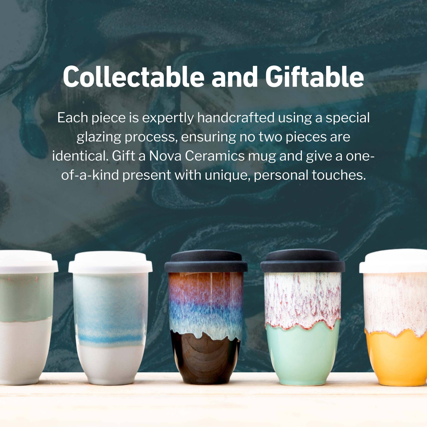Mist Ceramic Mug – 12oz Reusable Travel Coffee Cup