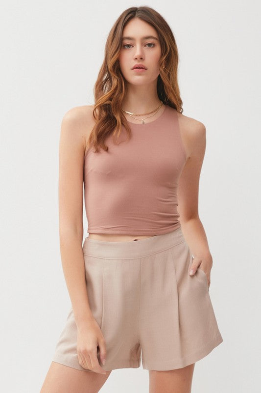 Mocha High Neck Tank
