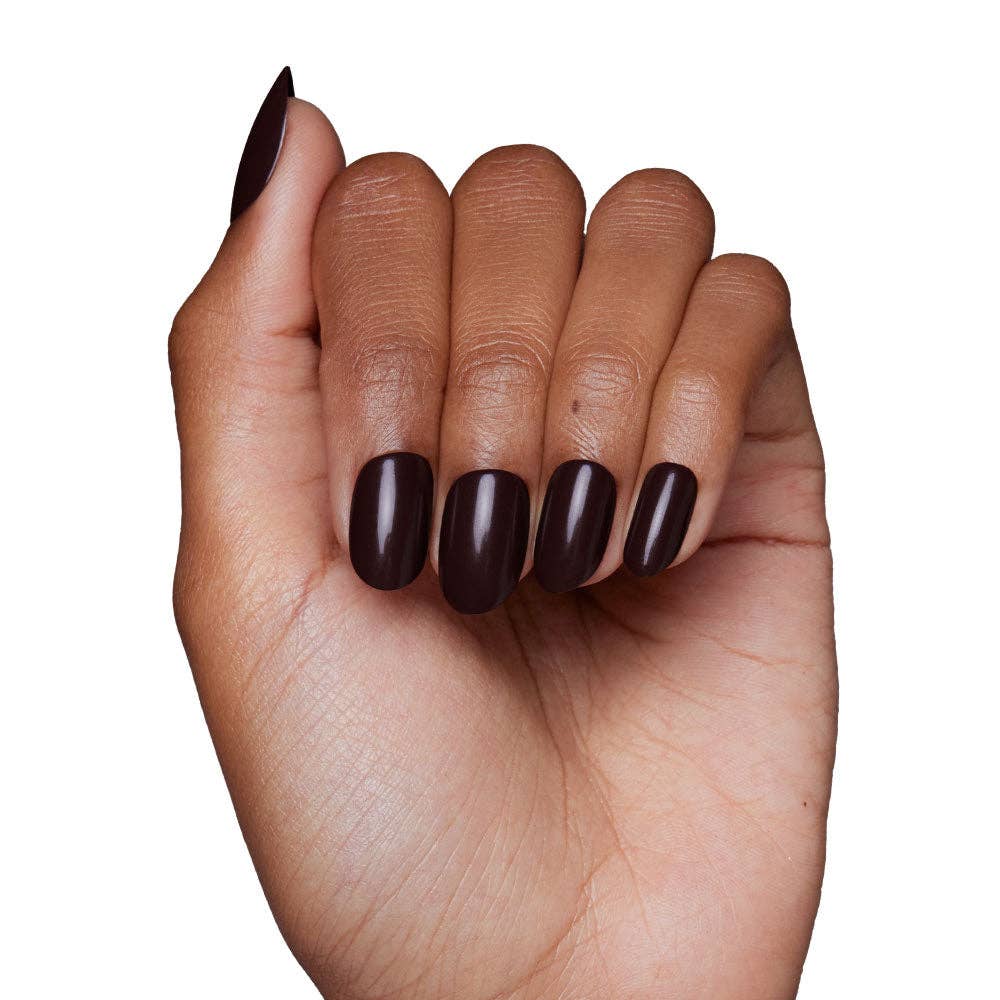 Bark Brown Press-On Nails | Fall Solids | Short Round