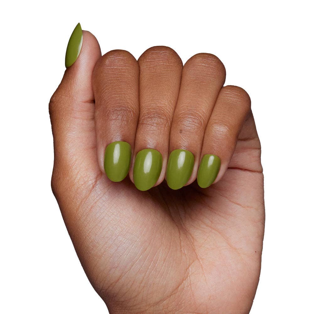 Moss Green Press-On Nails | Fall Solids | Short Oval
