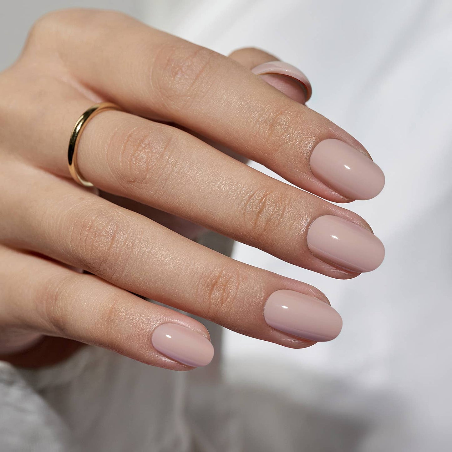 Short Square Pure Pink Fake Nails -Taro Milkshake
