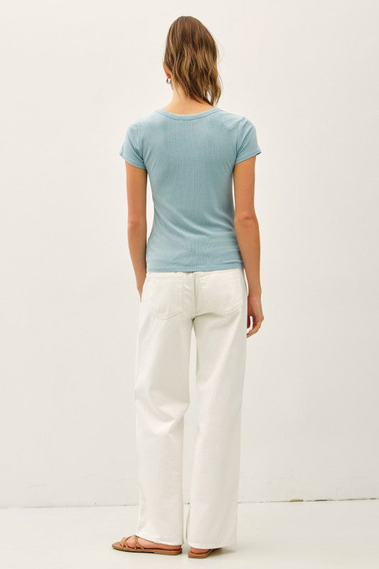 Main Character Baby Tee – Blue Moment