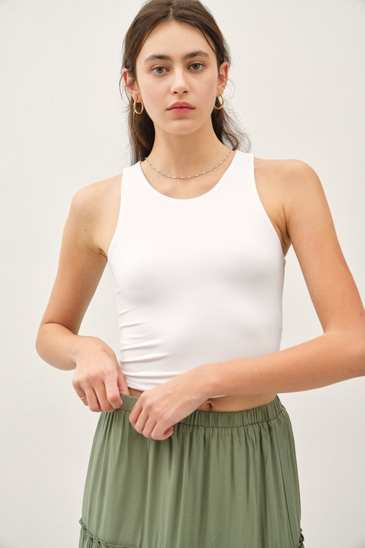 White High Neck Tank