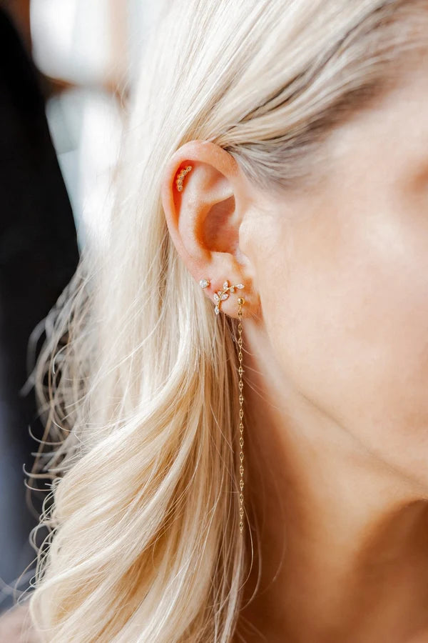 Chloe Climber Gold Screwback Stud Earrings