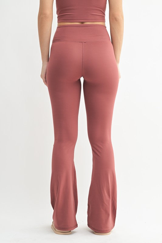 Red Pear Crisscross Waistband Yoga Pants