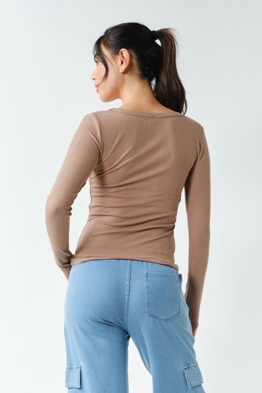 Mocha Moment Ribbed Top