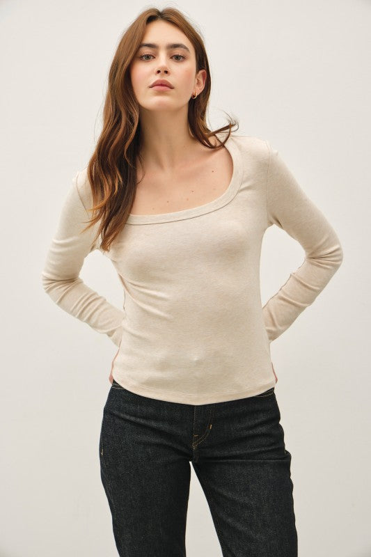 Ultra Soft Scoop Neck Long Sleeve – Oatmeal