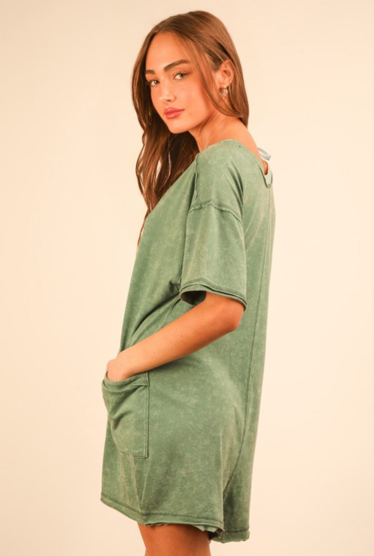 Sage Mineral Washed Romper