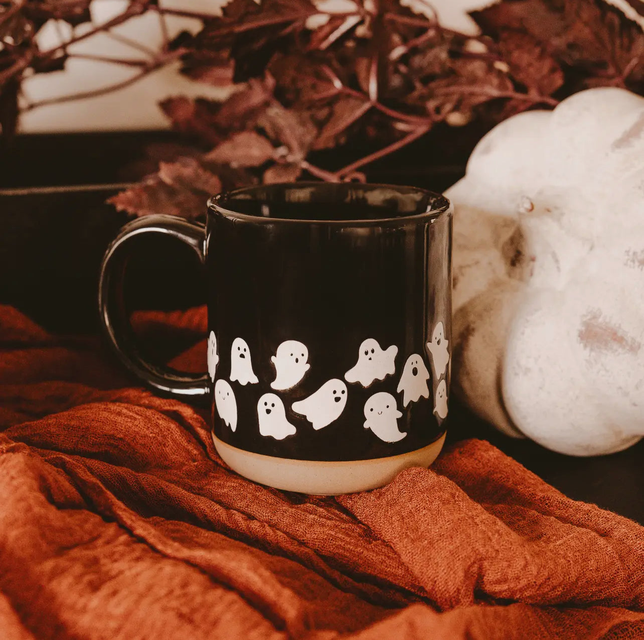 Ghost Pattern Stoneware Mug