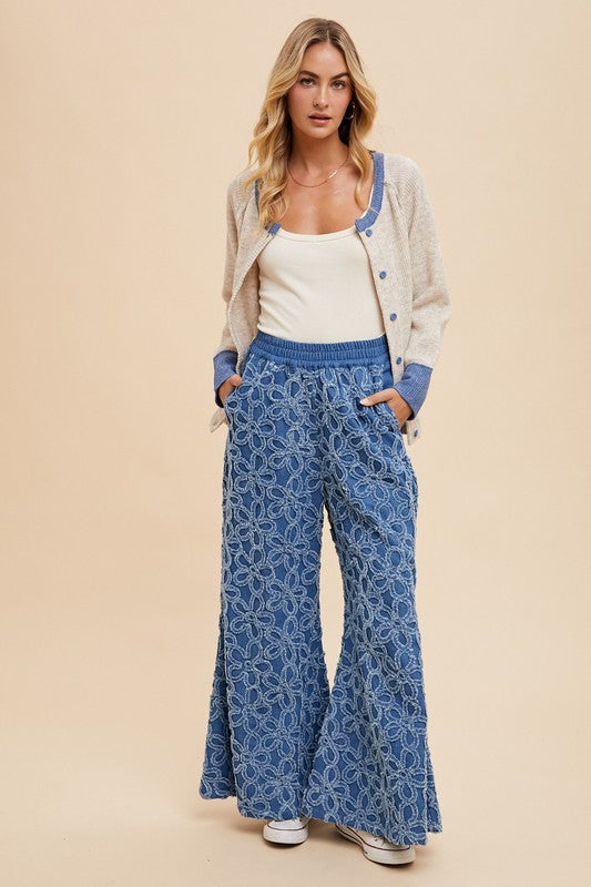 Oatmeal & Blue Button Up Cardigan