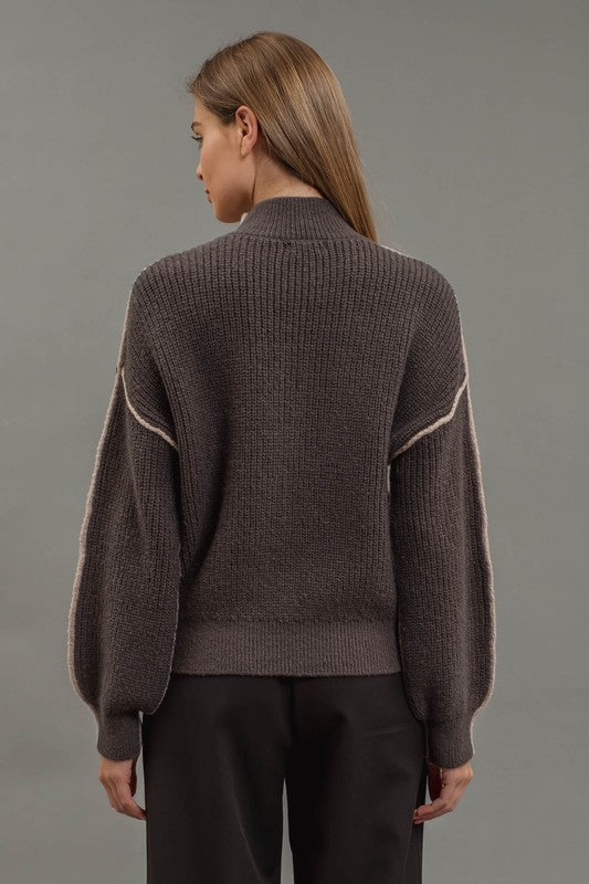 Color Block Mocha Sweater