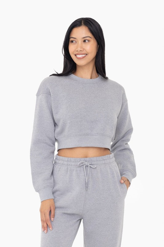 Cropped Heather Grey Pullover
