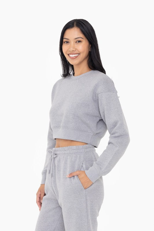 Cropped Heather Grey Pullover
