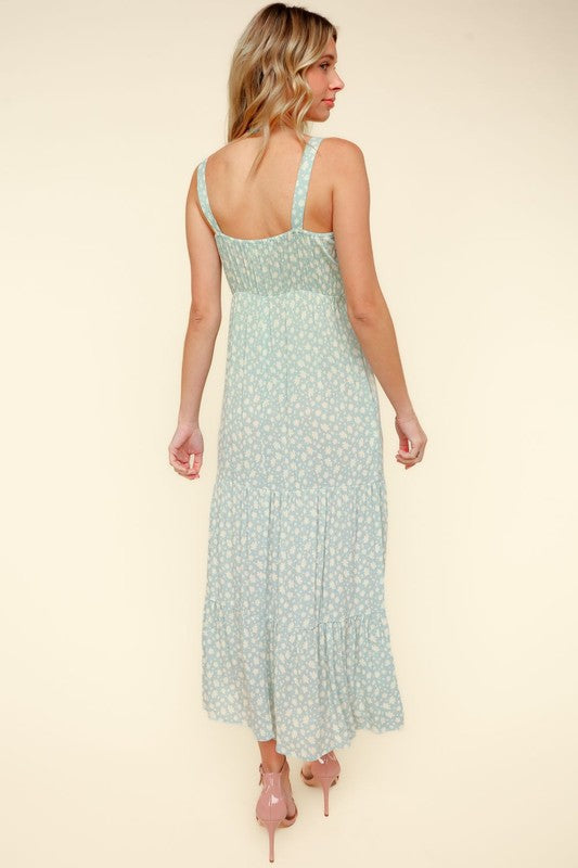 Light Blue Floral Maxi Dress