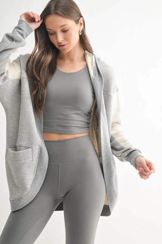 Heather Grey Hooded Cardigan
