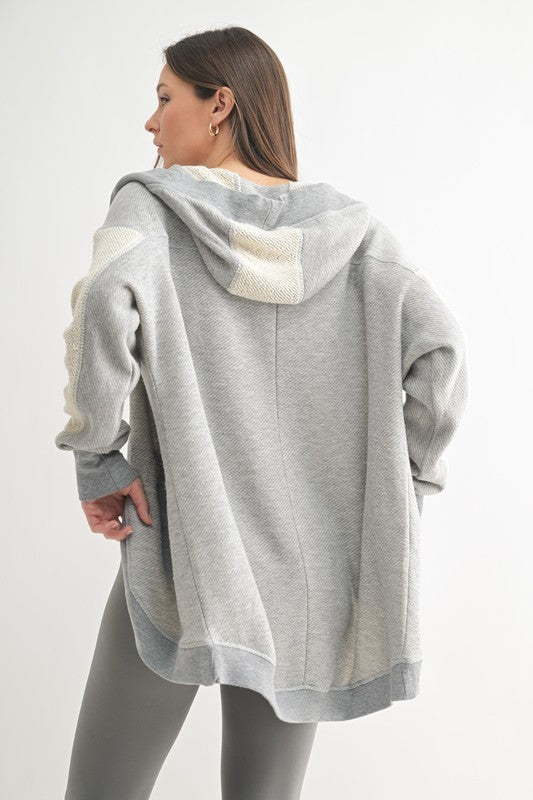 Heather Grey Hooded Cardigan