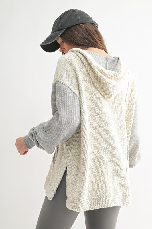 Two Tone Heather Grey Pullover