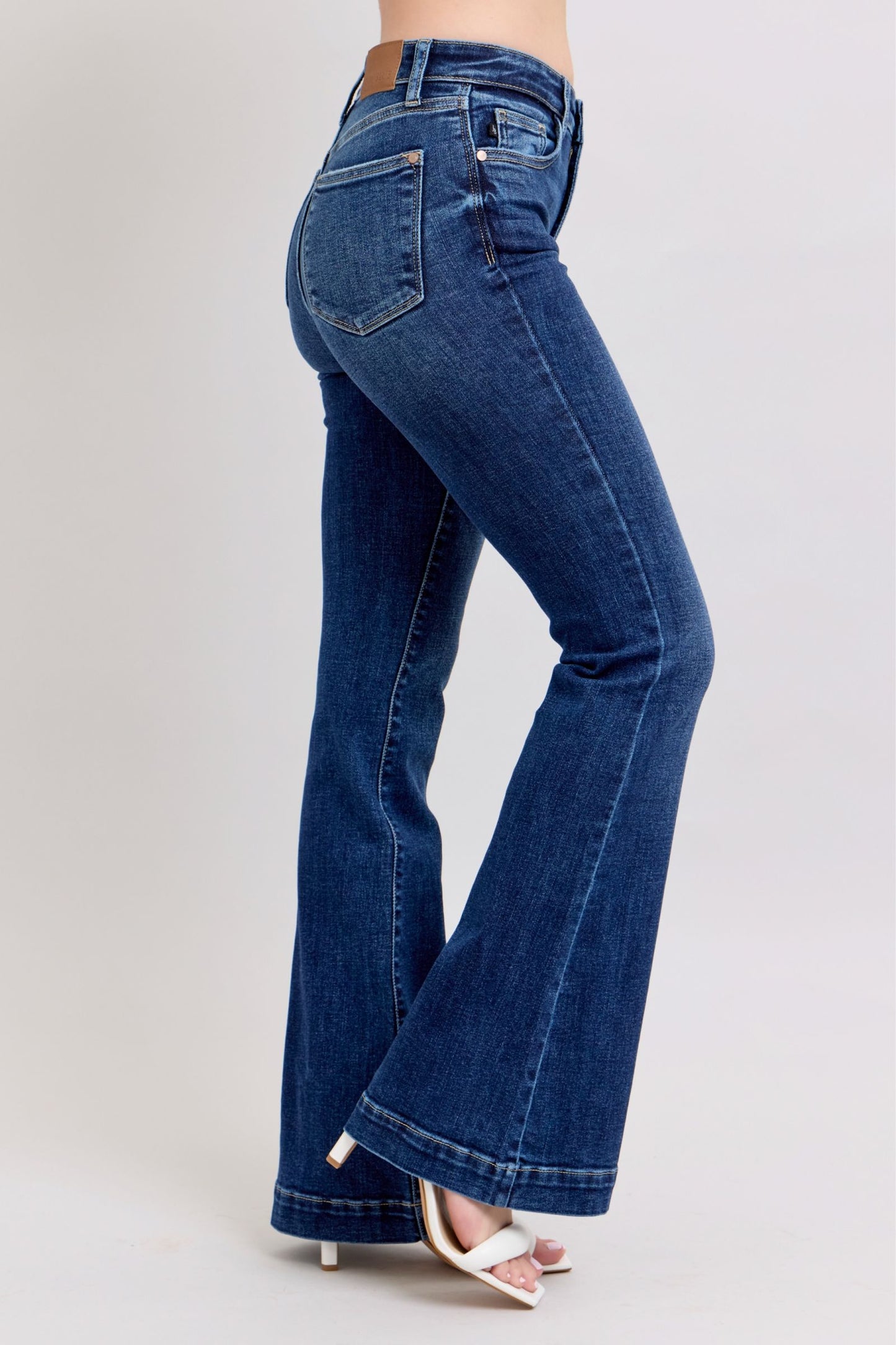 Judy Blue HW Dark Trouser Flare Jeans