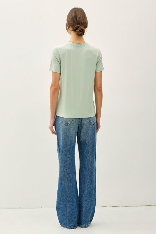 Spring Sage Basic Flowy Tee