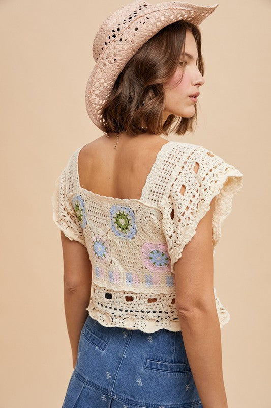 Natural Crochet Crop Top
