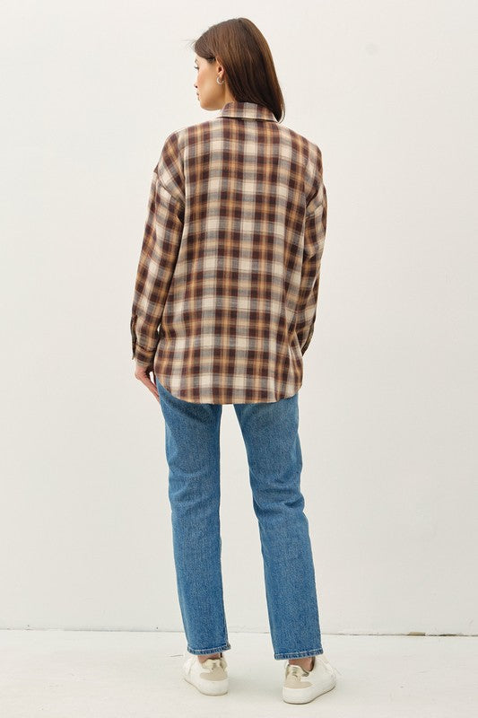 Caramel Plaid Button Down