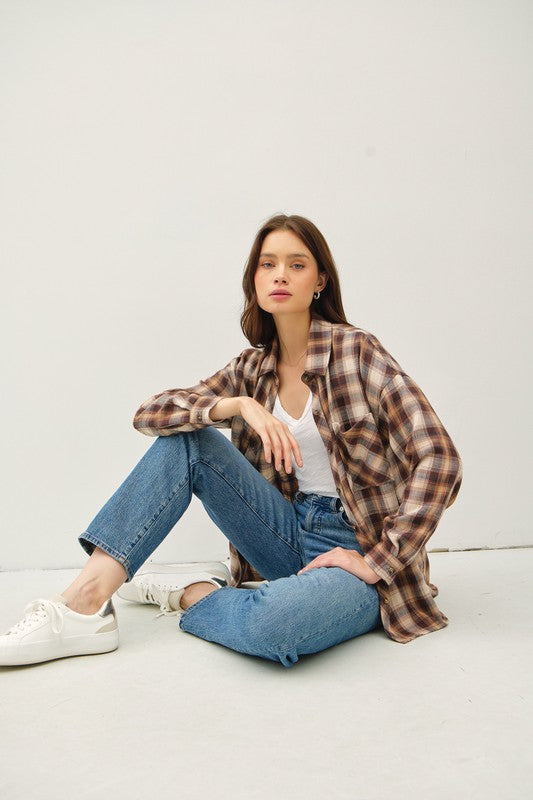 Caramel Plaid Button Down