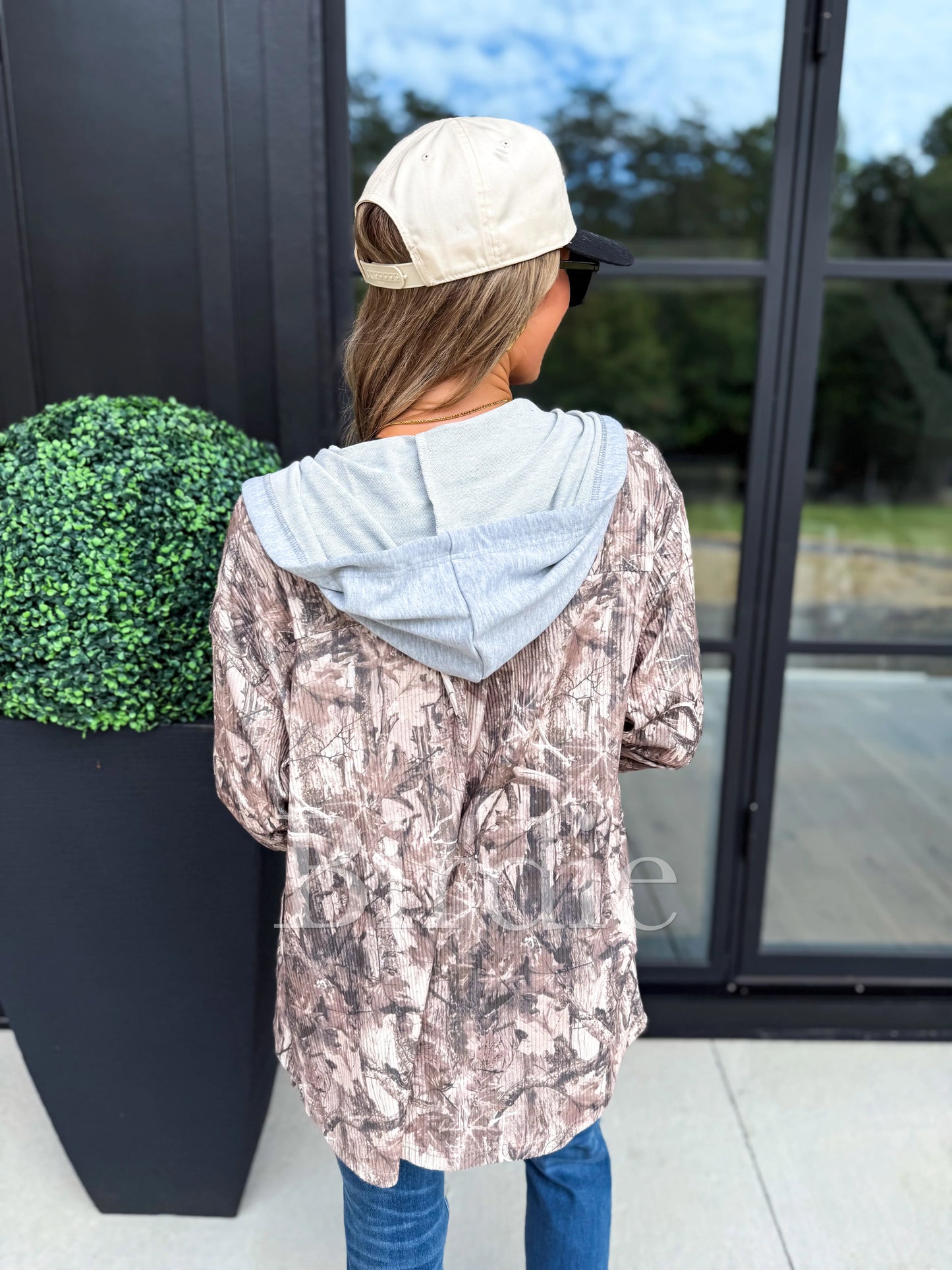 Camo Hooded Shacket (Preorder)