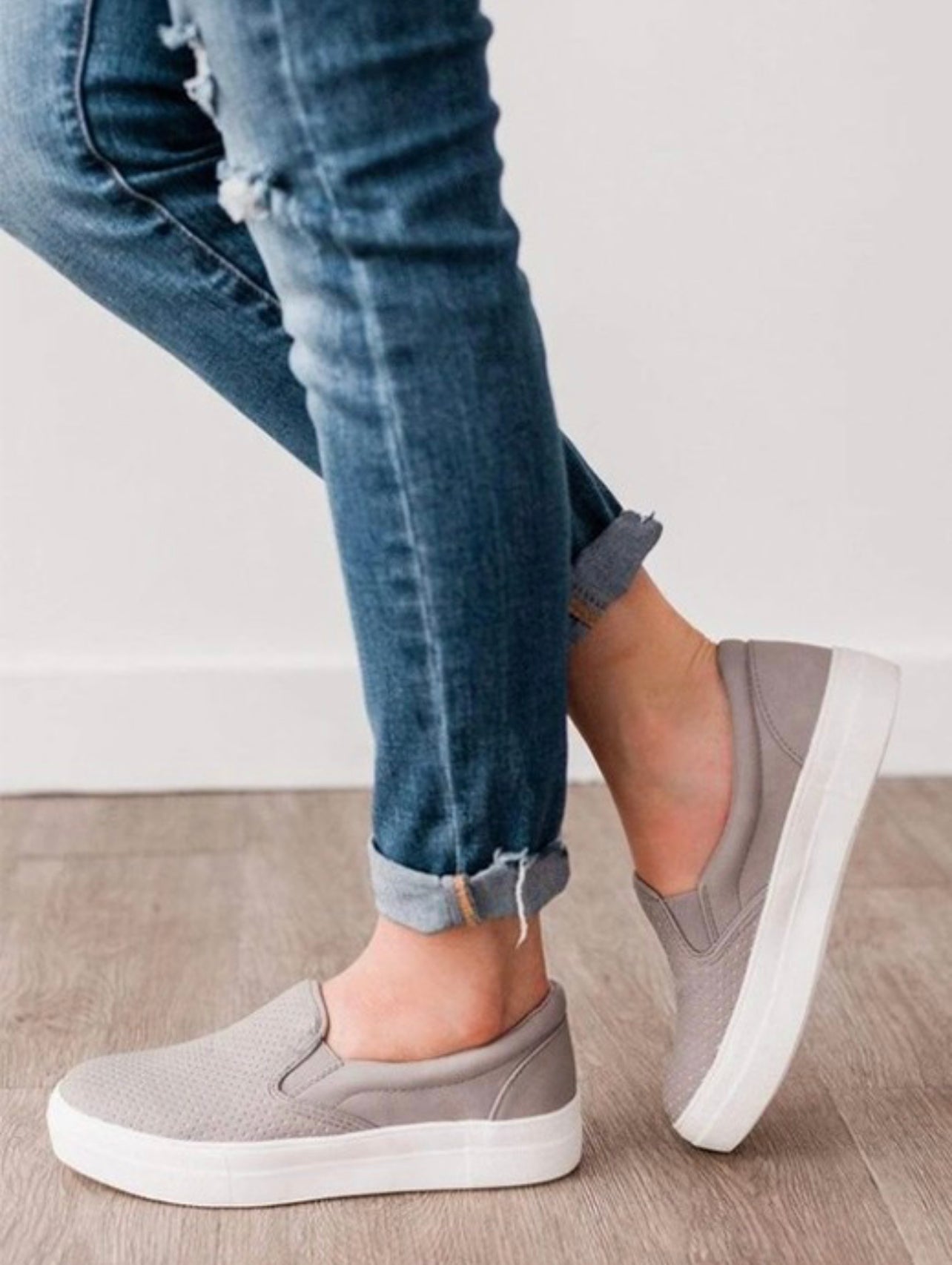Everyday Grey Slip-ons