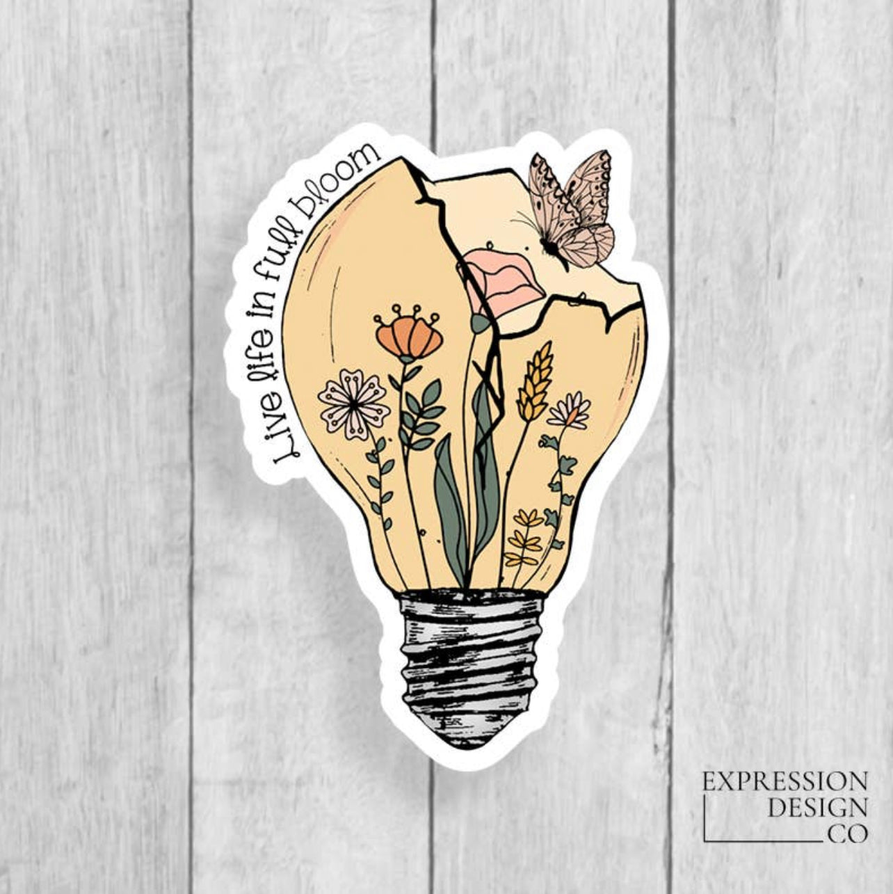 Live Life In Full Bloom Sticker