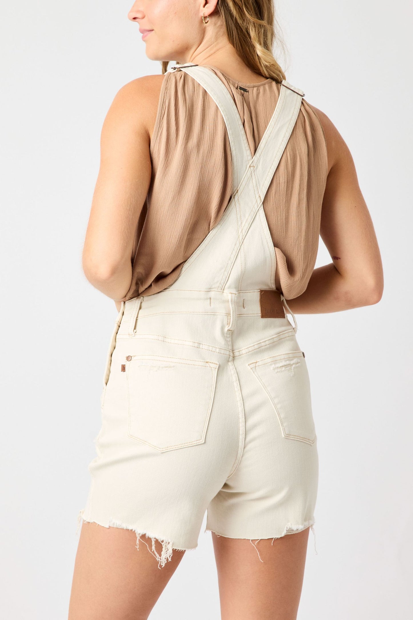 Judy Blue Cream Overall Shorts