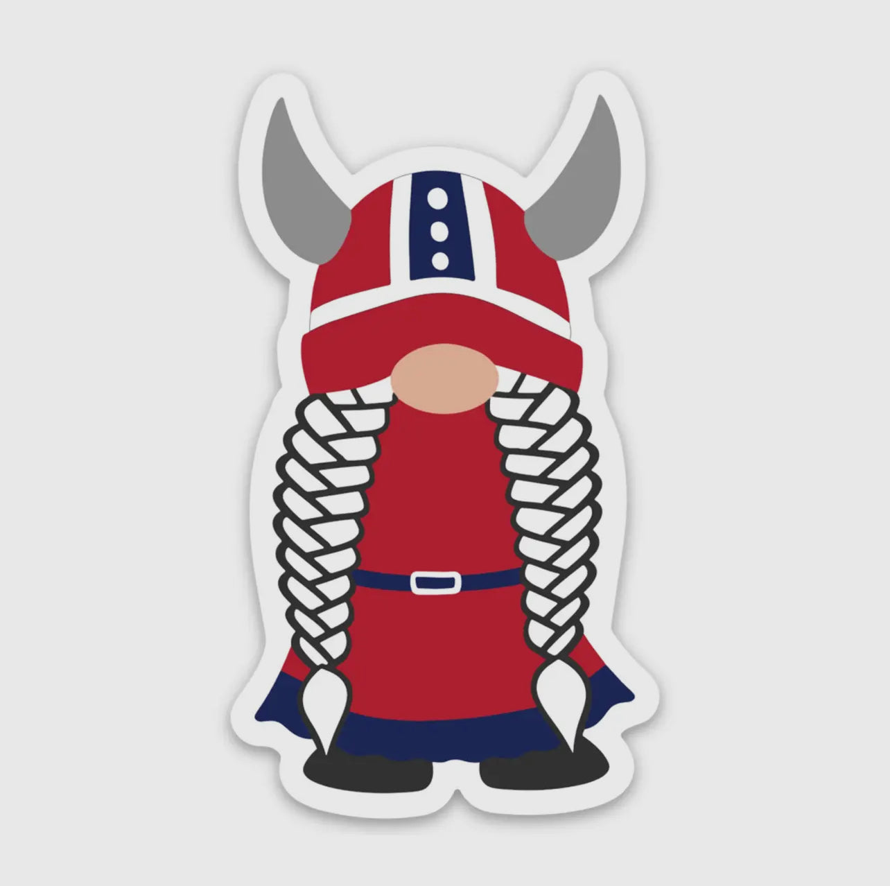 Norwegian Viking Girl Gnome Sticker