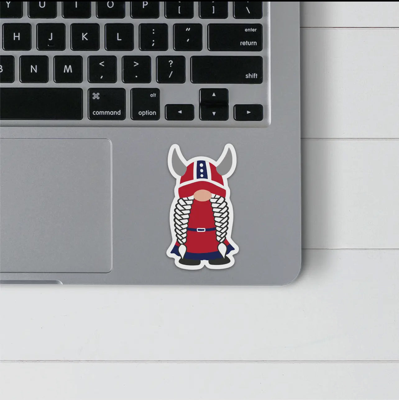 Norwegian Viking Girl Gnome Sticker