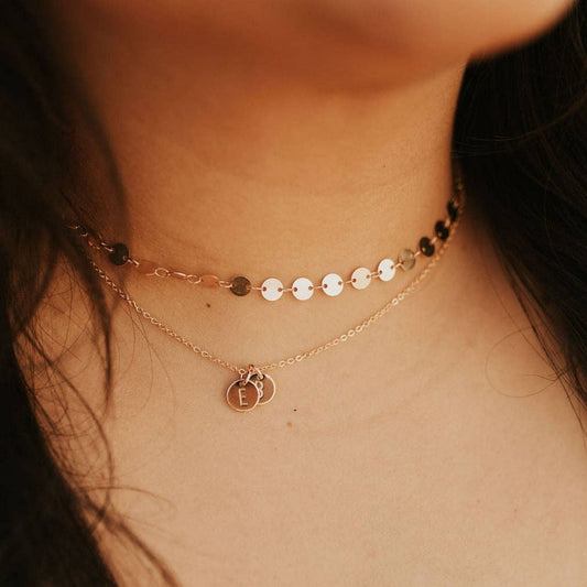 Chloe Gold Filled Coin Necklace: Silver