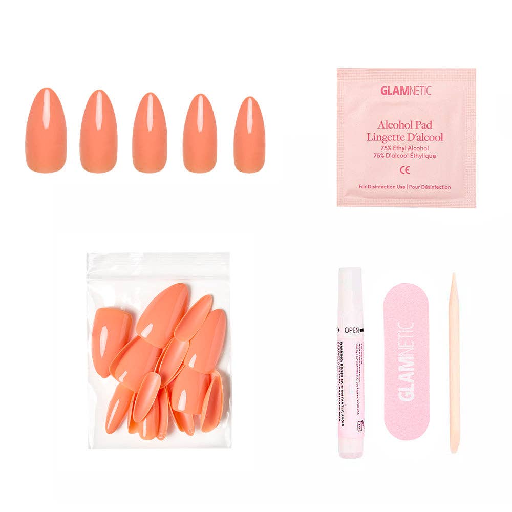 Soft Tangerine Press-On Nails | Medium Almond Solid Nail